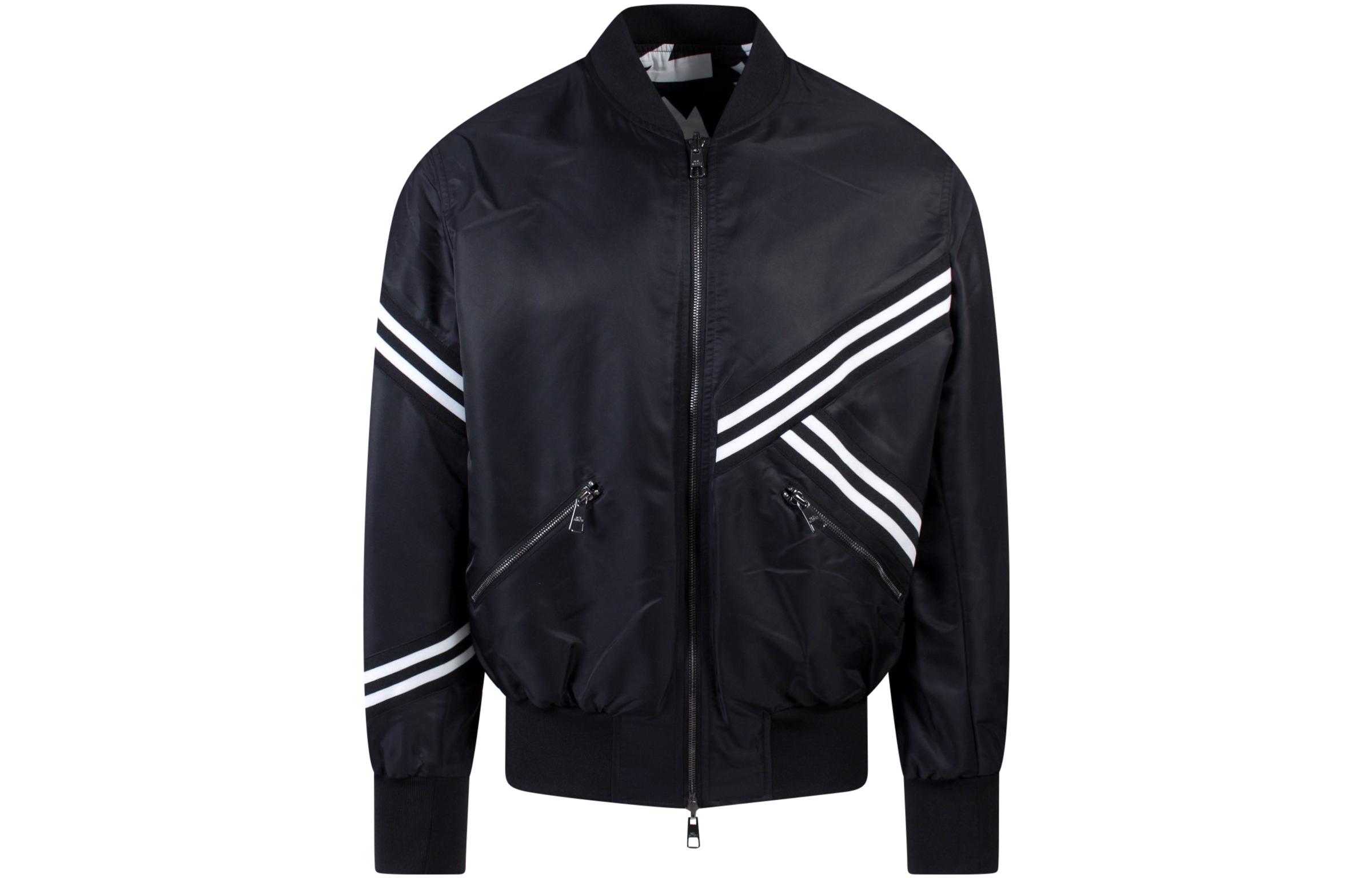 Neil Barrett FW22 Reversible Striped Jacket Black PBSP036RST014C524