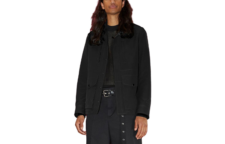 Neil Barrett FW23 Hidden Chest Pocket Jacket Black Menswear PBSP028U06501