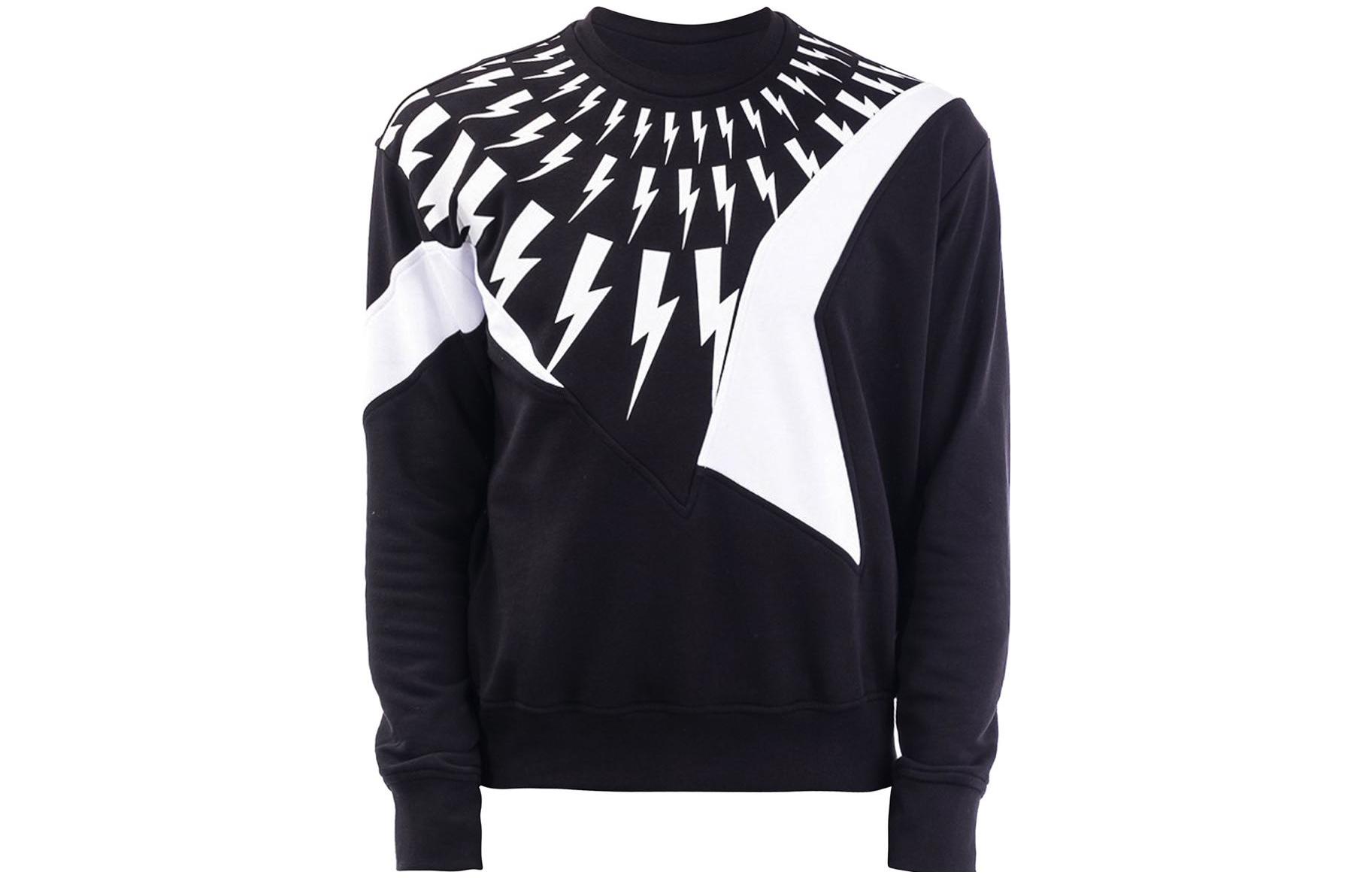 Neil Barrett Geometric Lightning Sweatshirt Black () PBJS593S-N539P-1118