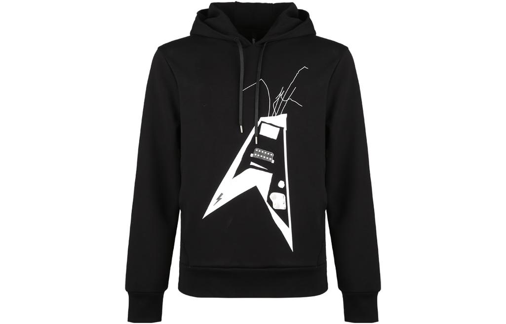 Neil Barrett Geometric Print Hoodie Black PBJS329DG513S-01