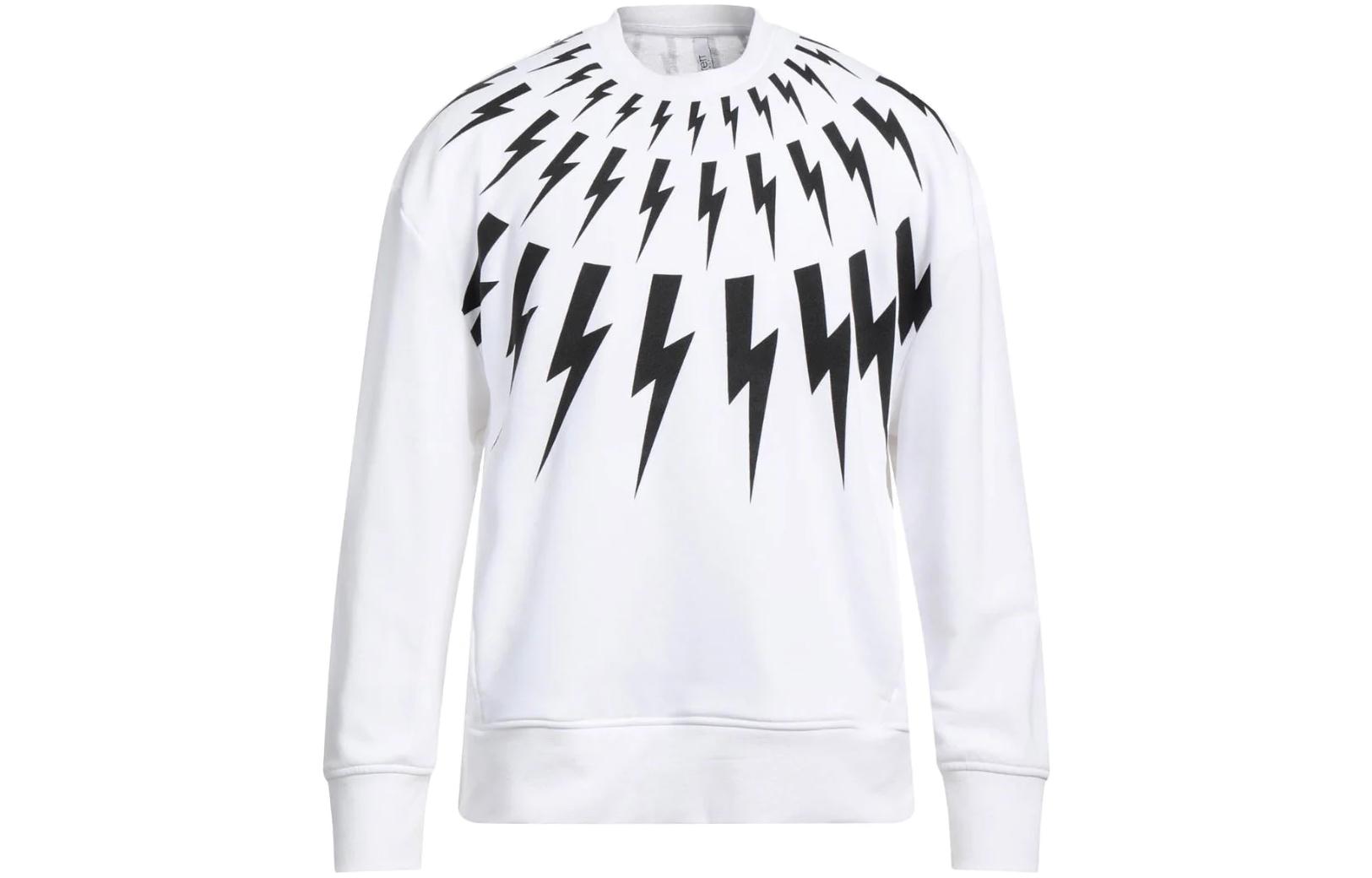 Neil Barrett Gradient Lightning Logo Sweatshirt White Mens BJS010S-R517S-0526
