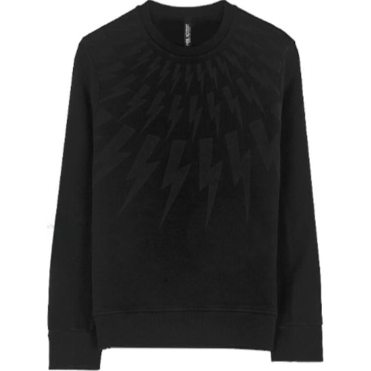 Neil Barrett Graphic Print Crewneck Slim-Fit Black Sweatshirt PBJS383S-H562S-1997