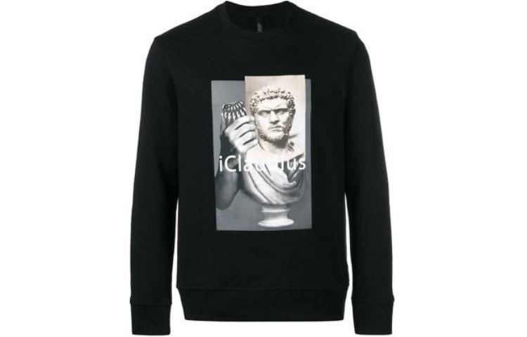 Neil Barrett Graphic Print Crewneck Sweatshirt Black PBJS441DL512S-1414
