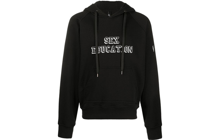 Neil Barrett Letter Graphic Oversized Hoodie Black PBJS599SN511S2361