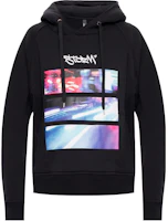 Neil Barrett Letter Print Hoodie Black Long Sleeve PBJS591S-N513S-1874 Neil Barrett Letter Print Hoodie Black Long Sleeve PBJS591S-N513S-1874