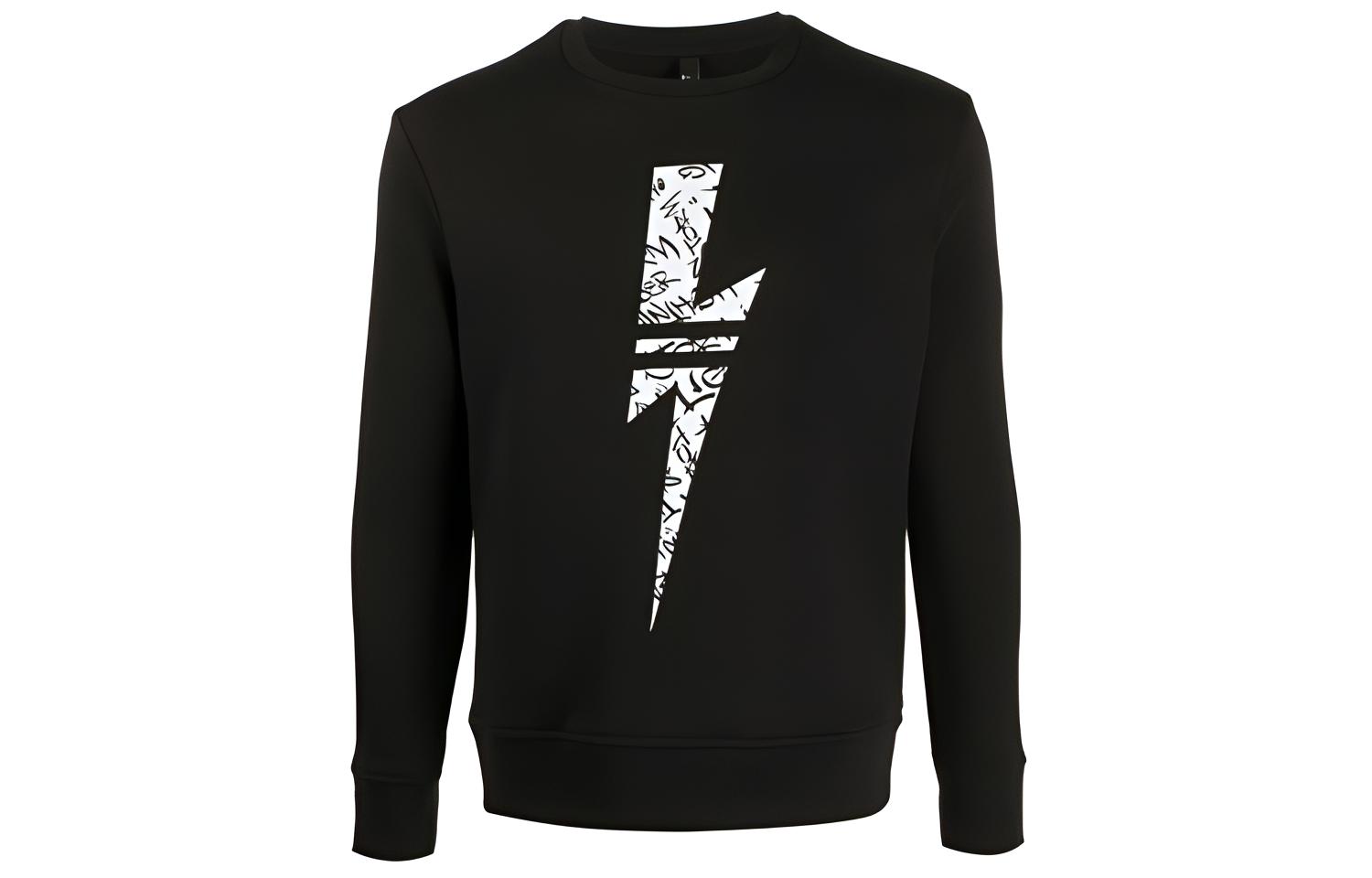 Neil Barrett Lightning Bolt Crewneck Sweatshirt Black () PBJS598S-N510S-524