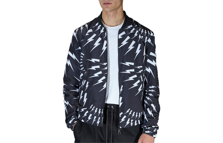 Neil Barrett Lightning Bolt Print Reversible Jacket. BSP017R-S011C-524