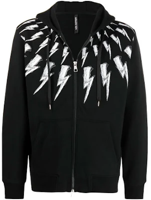 Neil Barrett Jaket Hoodie Resleting Pria Hitam Motif Lightning Bolt PBJS698SQ515S524 Buy Neil Barrett Jaket Hoodie Resleting Pria Hitam Motif Lightning Bolt PBJS698SQ515S524