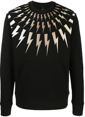 Neil Barrett Lightning Bolt Pullover Sweatshirt Pria Hitam PBJS666SP562S516 Buy Neil Barrett Lightning Bolt Pullover Sweatshirt Pria Hitam PBJS666SP562S516