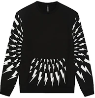 Neil Barrett Lightning Bolt Pullover Sweatshirt Black. 2181114002800 Neil Barrett Lightning Bolt Pullover Sweatshirt Black. 2181114002800