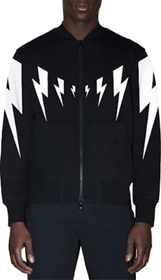 Neil Barrett Lightning Bolt Jaket Sweatshirt Hitam Pria Zip-Up BJS055S-S506S-524 Buy Neil Barrett Lightning Bolt Jaket Sweatshirt Hitam Pria Zip-Up BJS055S-S506S-524