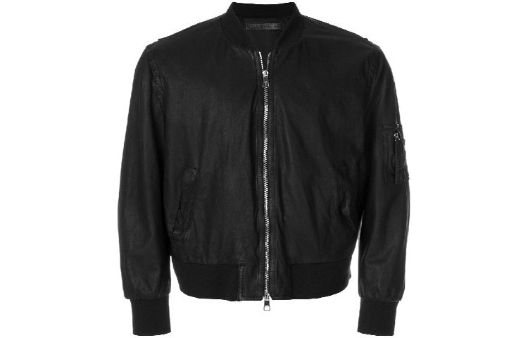 Neil Barrett Logo Bomber Jacket for Men - Black. PBPE528G70101