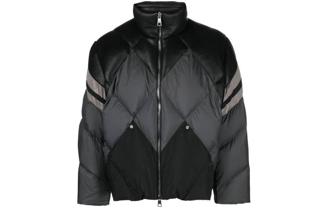 Neil Barrett Modernist Colorblock Bomber Jacket Black Zip-Up PBSP074CV023C3-691