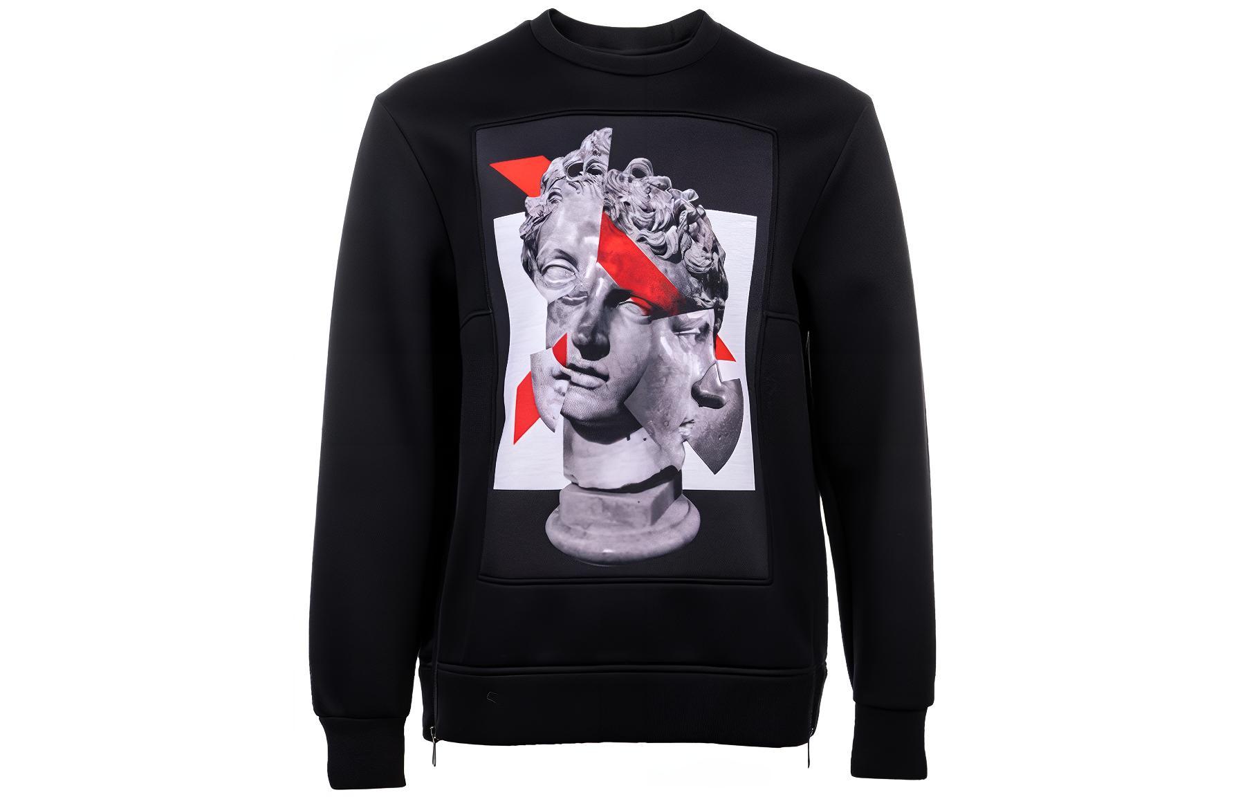 Neil Barrett Printed Crewneck Sweatshirt Men’s Black PBJS277PF564S