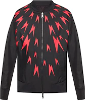 Neil Barrett Red Lightning Bolt Printed Jacket Men’s Black PBSP461R-M016C-1076 Neil Barrett Red Lightning Bolt Printed Jacket Men’s Black PBSP461R-M016C-1076