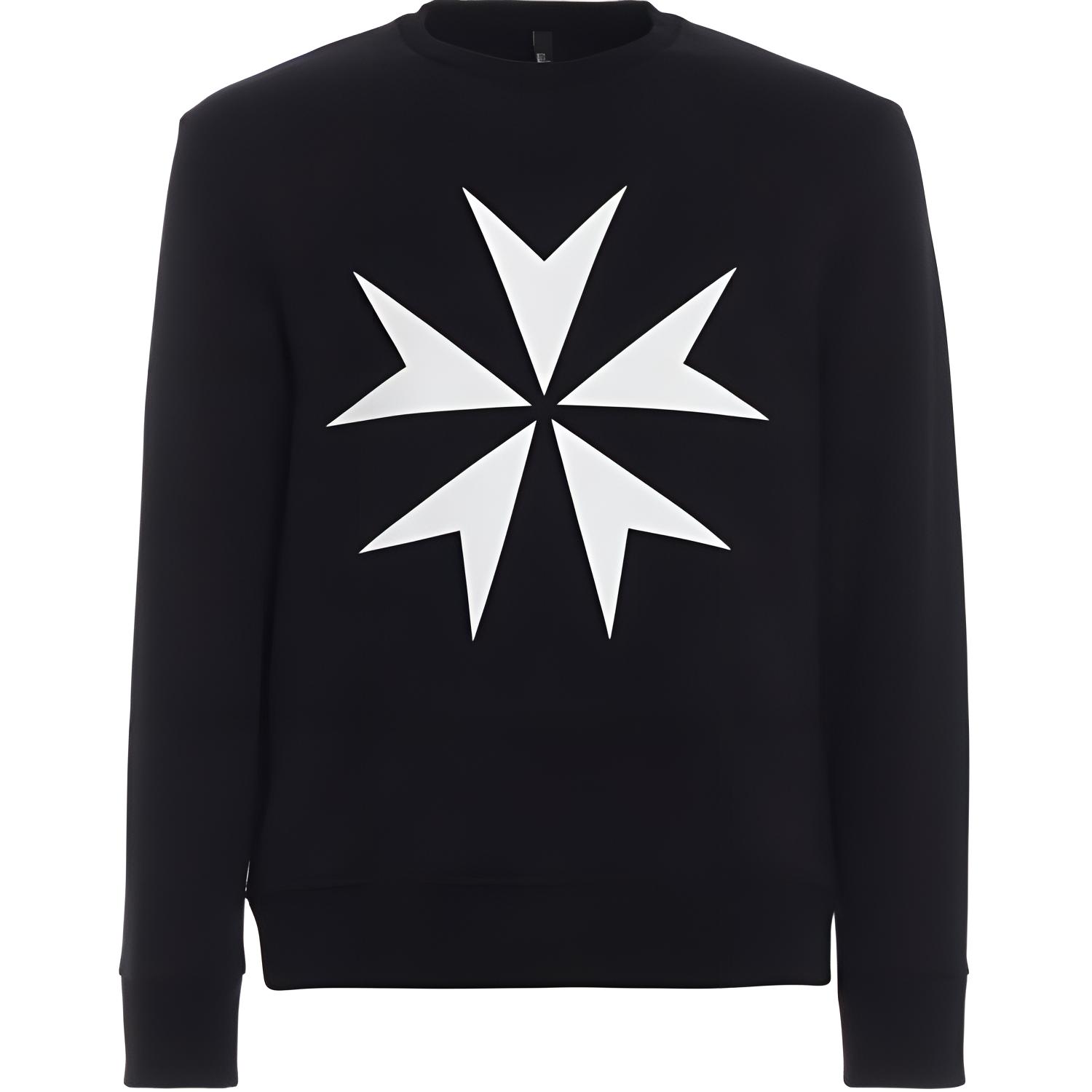 Neil Barrett Slim Fit Star Print Crewneck Sweatshirt Black PBJS380S-H519-S524