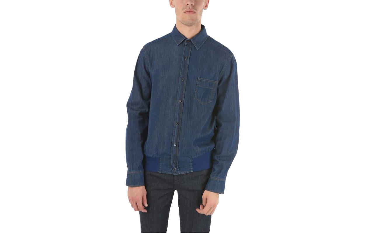 Neil Barrett Solid Color Casual Button-Up Jacket Men’s Blue PBCM878G980133