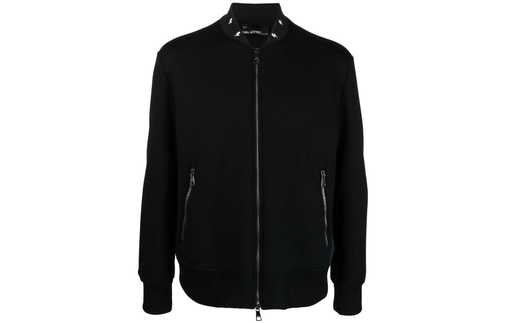 Neil Barrett Solid Color Double-Zip Bomber Jacket Men PBJS099T547C524