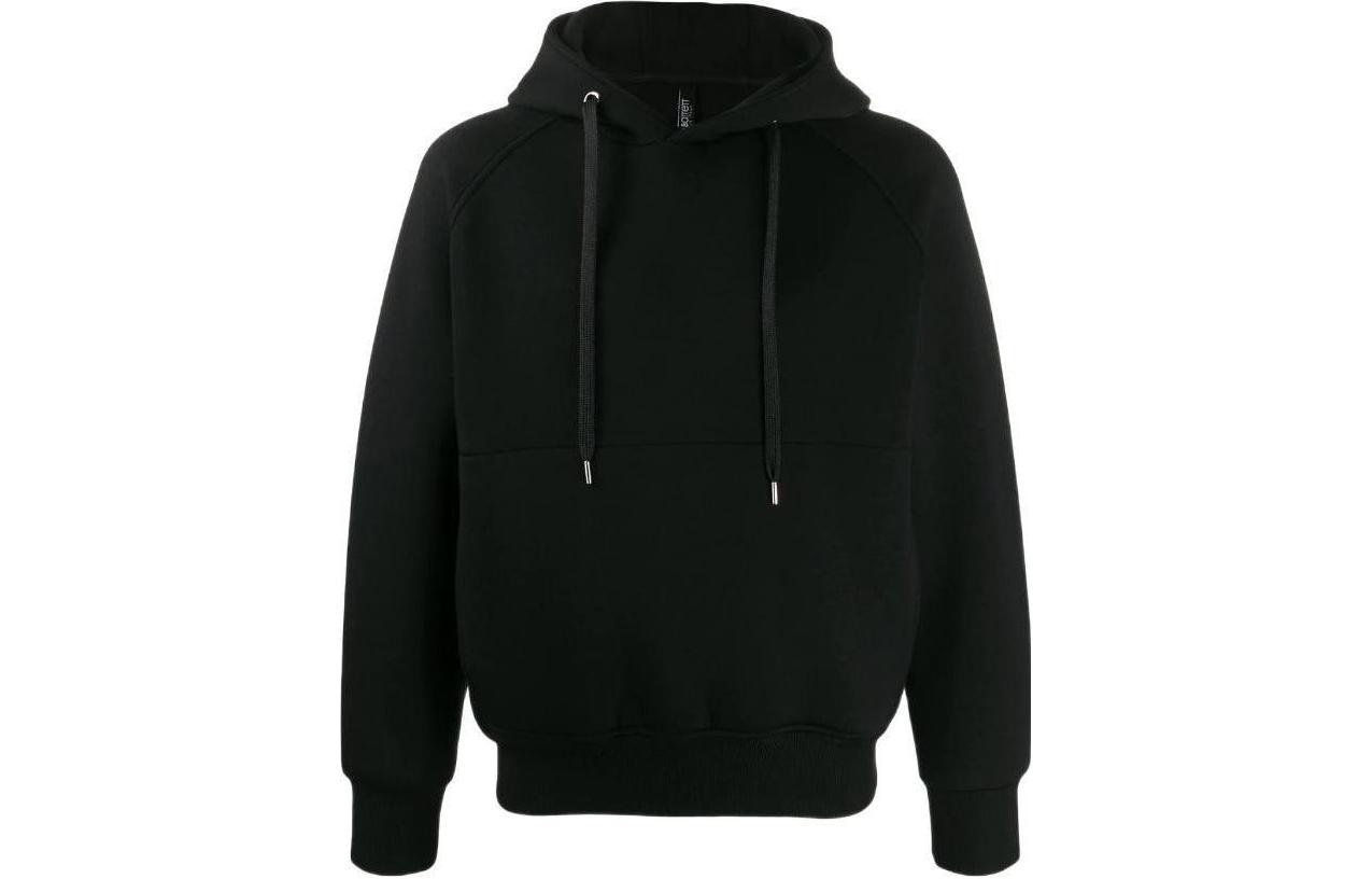 Neil Barrett Solid Color Drawstring Hoodie BLACK PBJS573S501S524