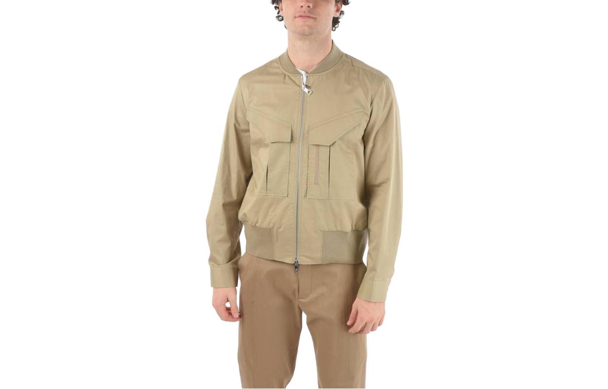 Neil Barrett Solid Color Zip-Up Jacket Men’s Khaki BCM053S0163319