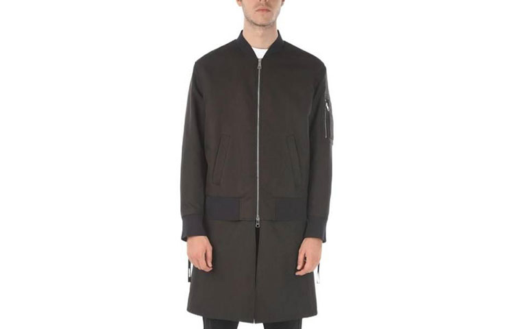 Neil Barrett Solid Color Zip-Up Mid-Length Jacket Men’s BLACK PBCA269CL010C0-101