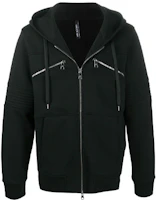 Neil Barrett Solid Zip-Up Hoodie Jacket Black PBJS659P563S01 Neil Barrett Solid Zip-Up Hoodie Jacket Black PBJS659P563S01