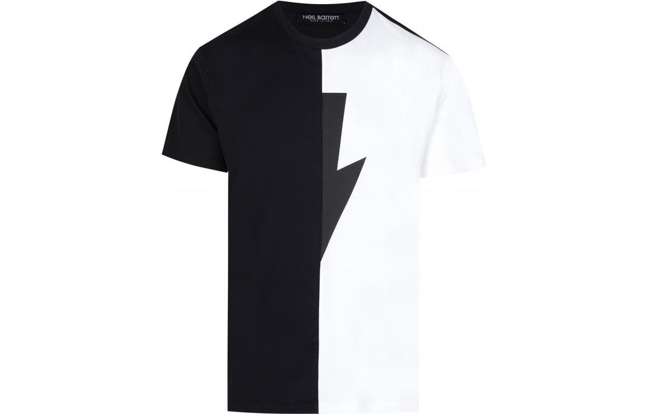 Neil Barrett Split Hem Classic Crewneck T-Shirt - PBJT683S-N519C-1118
