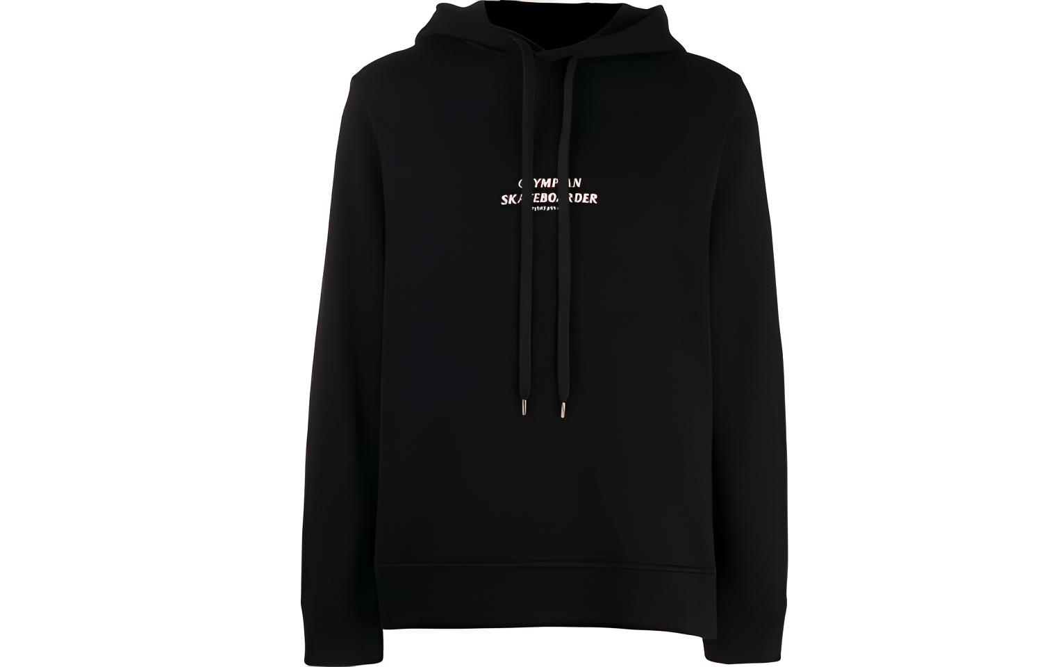 Neil Barrett SS21 Black Letter Print Hoodie with Drawstring PBJS514SM547S094