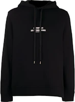 Neil Barrett SS21 Black Letter Print Hoodie with Drawstring PBJS514SM547S094 Neil Barrett SS21 Black Letter Print Hoodie with Drawstring PBJS514SM547S094
