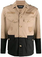 Neil Barrett SS21 Two-Tone Military Jacket Brown Men BSP492TBN013T2-597 Neil Barrett SS21 Two-Tone Military Jacket Brown Men BSP492TBN013T2-597