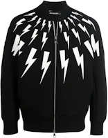 Neil Barrett SS22 Thunderbolt Lightning Zip Bomber Jacket Men’s Black BJS054SS507S524 Neil Barrett SS22 Thunderbolt Lightning Zip Bomber Jacket Men’s Black BJS054SS507S524