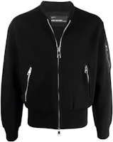 Neil Barrett SS22 Wool Blend Bomber Jacket Black BMA025S606-C01 Neil Barrett SS22 Wool Blend Bomber Jacket Black BMA025S606-C01