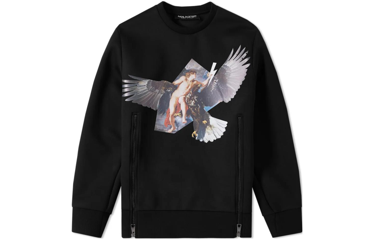 Neil Barrett SS23 Black Graphic Print Long Sleeve Sweatshirt BJS167L-B547S-01