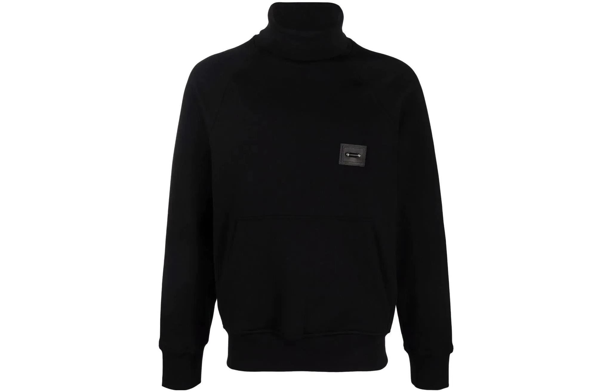 Neil Barrett SS23 Solid Color High-Neck Casual Sweatshirt BLACK BJS029PR514C602