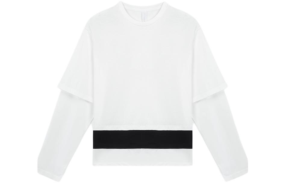 Neil Barrett SS24 Colorblock Oversized Crewneck Pullover Sweatshirt White Mens. MY70275B-Y553-849N
