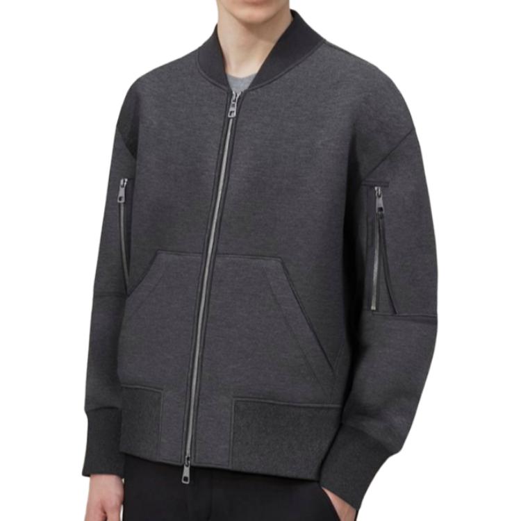 Neil Barrett SS24 Minimalist Zip-Front Bomber Jacket Grey MY72257R-Y500-035N