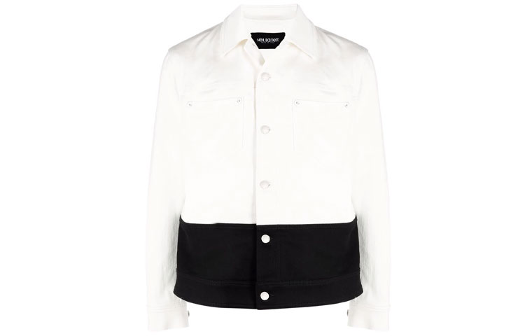 Neil Barrett Two-Tone Colorblock Jacket White PBSP540CVQ011C069