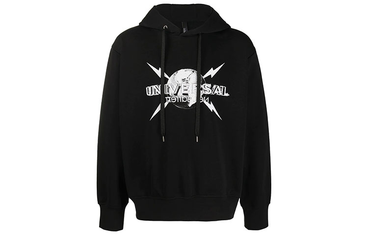 Neil Barrett Universal Logo Print Hoodie Black () PBJS661BP547S524