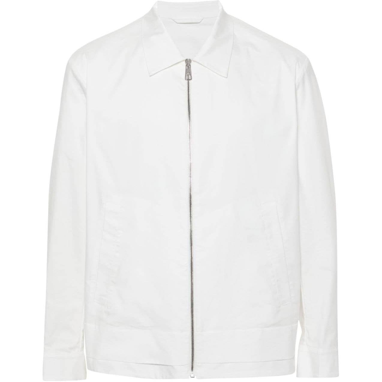 Neil Barrett White Zip-Up Long-Sleeve Jacket with Fold-Over Collar MY61034AY037-WHITE