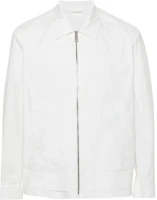 Neil Barrett White Zip-Up Long-Sleeve Jacket with Fold-Over Collar MY61034AY037-WHITE Neil Barrett White Zip-Up Long-Sleeve Jacket with Fold-Over Collar MY61034AY037-WHITE