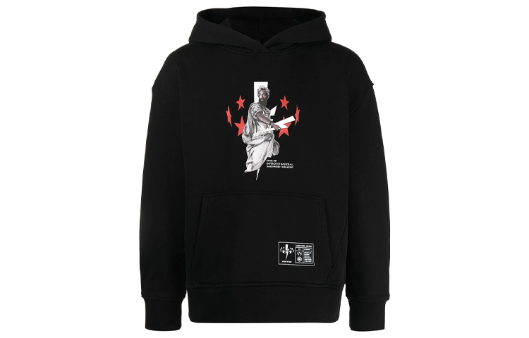 Neil Barrett x James Harden Emperor of Basketball FW21 Black Logo Cartoon Sweatshirt BJS739SR508S1133