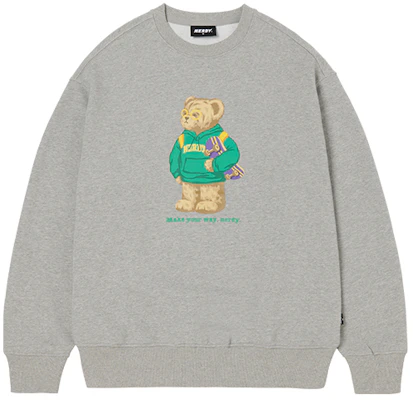 呆萌熊圖案灰色圓領衛衣 男女款 PNES23KC0545 Buy 呆萌熊圖案灰色圓領衛衣 男女款 PNES23KC0545