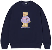 Nerdy Bear Graphic Crewneck Sweatshirt Unisex Deep Blue PNES23KC0516 Nerdy Bear Graphic Crewneck Sweatshirt Unisex Deep Blue PNES23KC0516