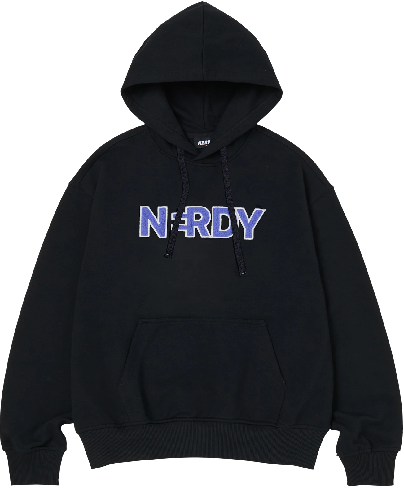 nerdy-black-fleece-lined-letter-hoodie-unisex-casual-long-sleeve-pullover-pned-23-sw-0601