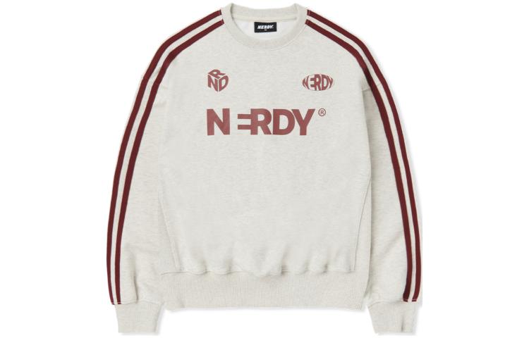 Nerdy BLENK Series Striped Crewneck Sweatshirt Unisex - Grey PNES23KC5704