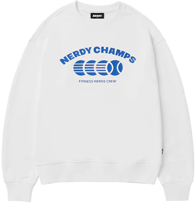 Nerdy Champ 網球主題寬鬆版白色大學T恤 男女通用款 PNEU23KC0100 Buy Nerdy Champ 網球主題寬鬆版白色大學T恤 男女通用款 PNEU23KC0100
