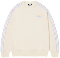 Nerdy Checkerboard Logo Print Pullover Sweatshirt Cream Unisex. PNES23KC0402 Nerdy Checkerboard Logo Print Pullover Sweatshirt Cream Unisex. PNES23KC0402