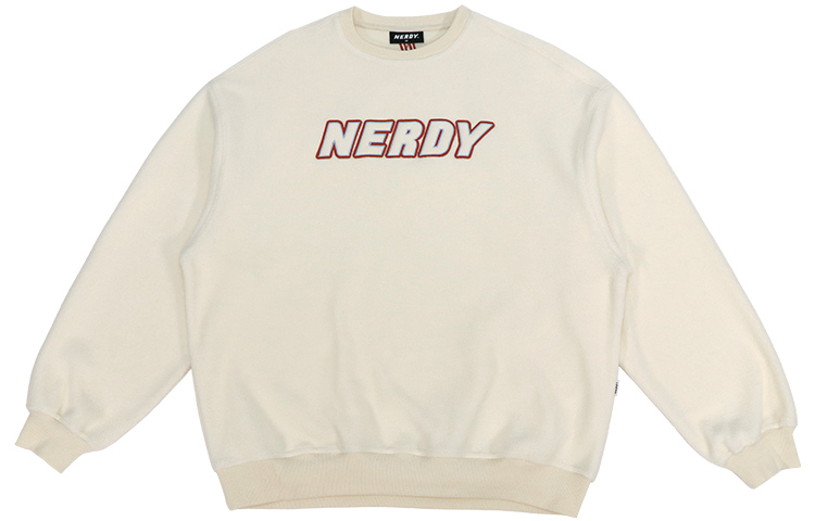 Nerdy Classic Logo Fleece Pullover Sweatshirt Unisex White PNEC22KC2300