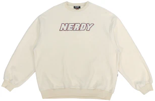 Nerdy Classic Logo Fleece Pullover Sweatshirt Unisex White PNEC22KC2300 Nerdy Classic Logo Fleece Pullover Sweatshirt Unisex White PNEC22KC2300