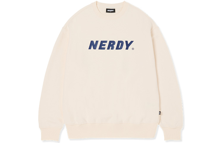 Nerdy Classic Logo Print Crewneck Sweatshirt Unisex - Cream Color. PNES23KC0302
